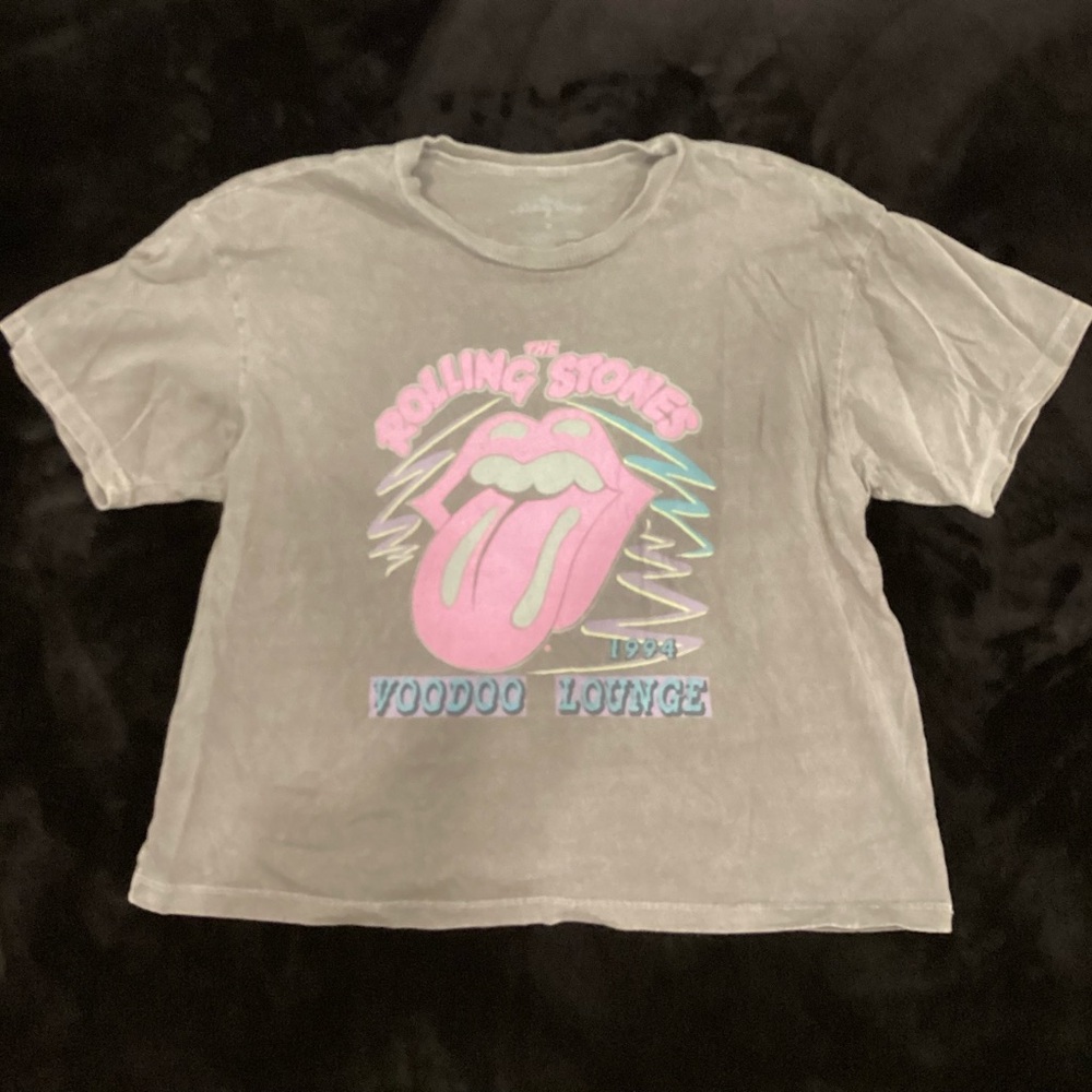 The Rolling Stones Kids Tee - Gray with Pink and Blue Graphic
